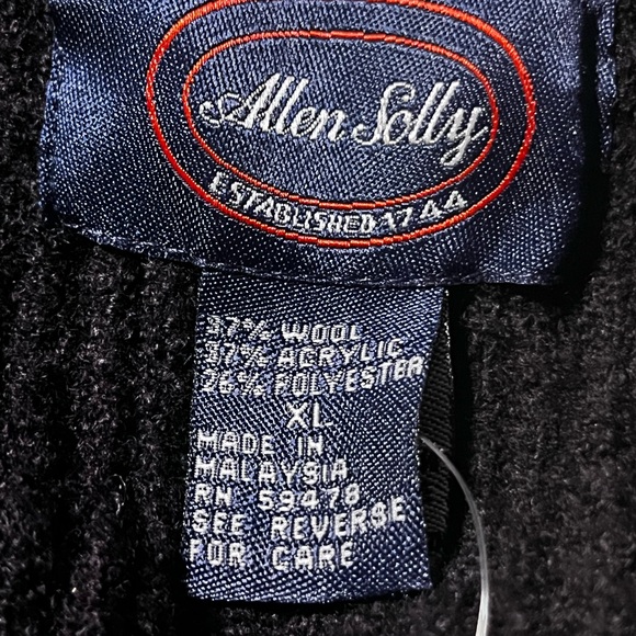 Allen Solly Cardigan Sweater Mens XL Black Wool Blend 4 Button Pockets - Picture 5 of 7